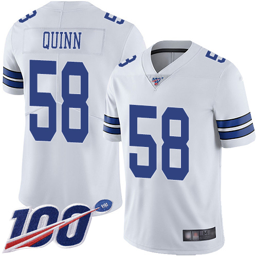 Men Dallas Cowboys Limited White Robert Quinn Road 58 100th Season Vapor Untouchable NFL Jersey